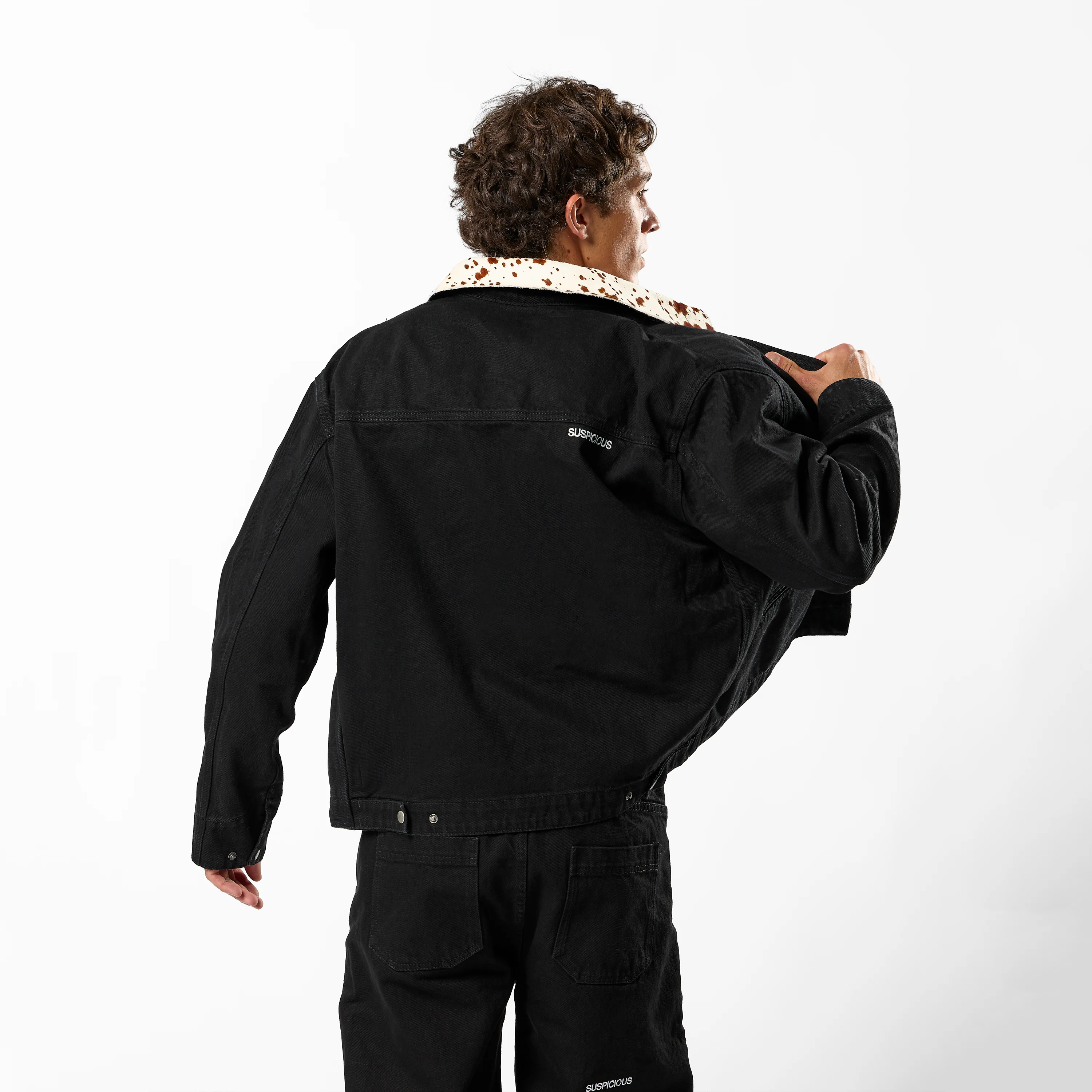 Daisy Denim Zip-Up Jacket - Black - Image 6