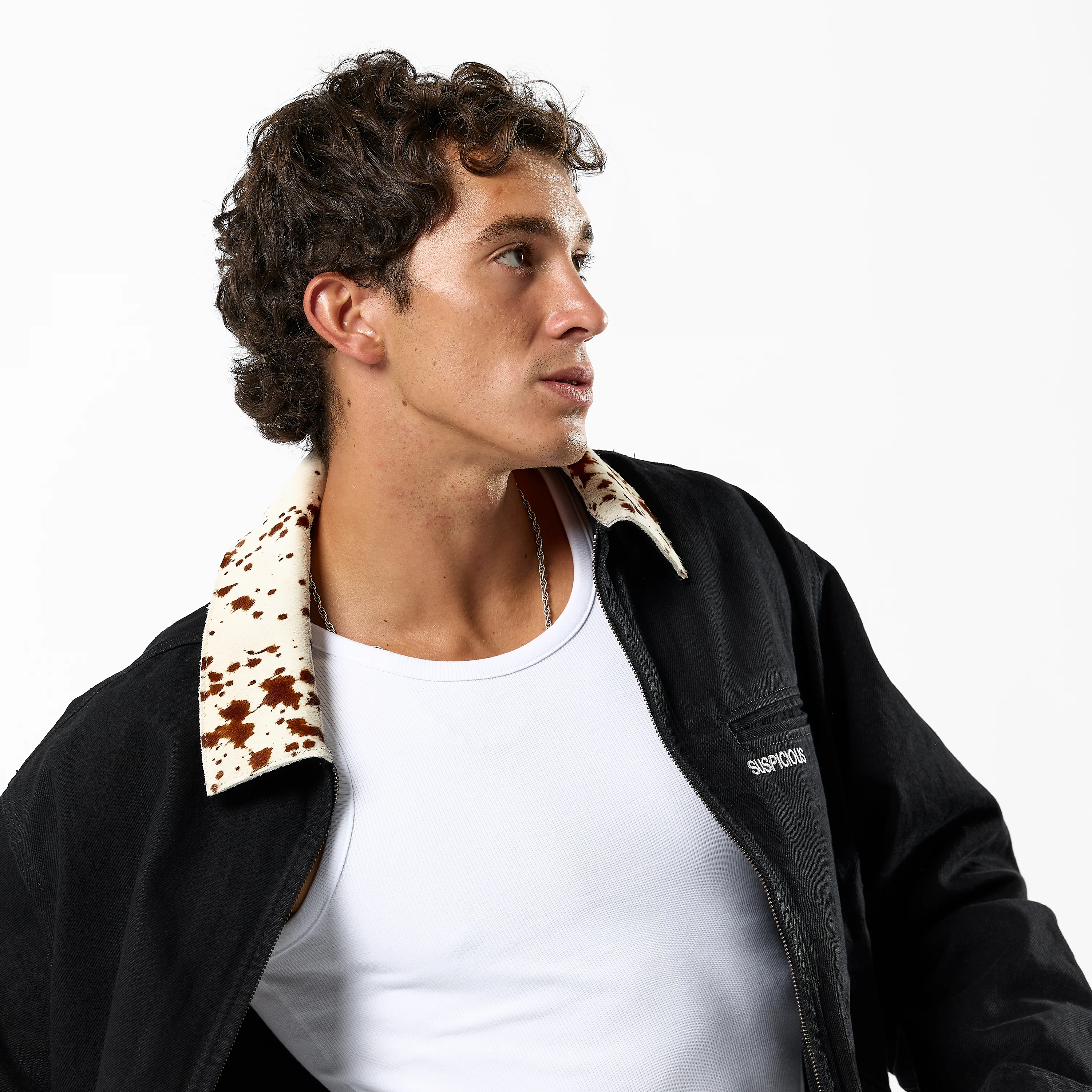 Daisy Denim Zip-Up Jacket - Black - Image 7