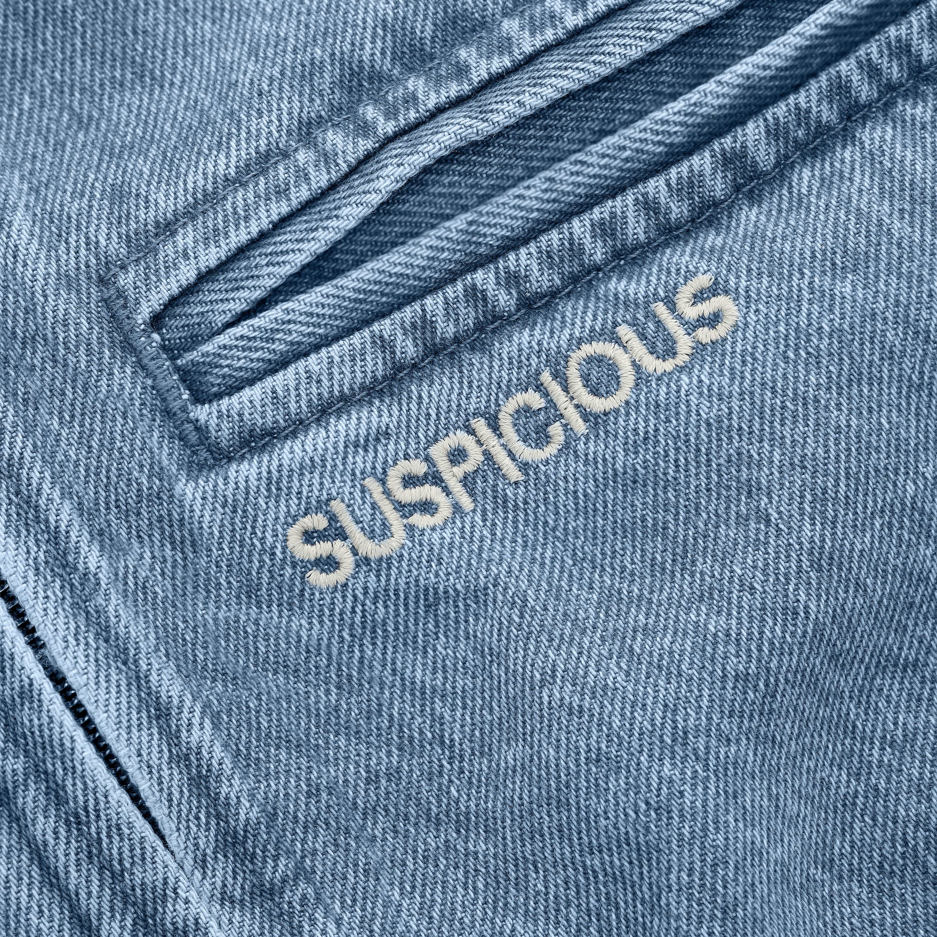 Bella Denim Zip-Up Jacket - Mediterranean Blue - Image 3