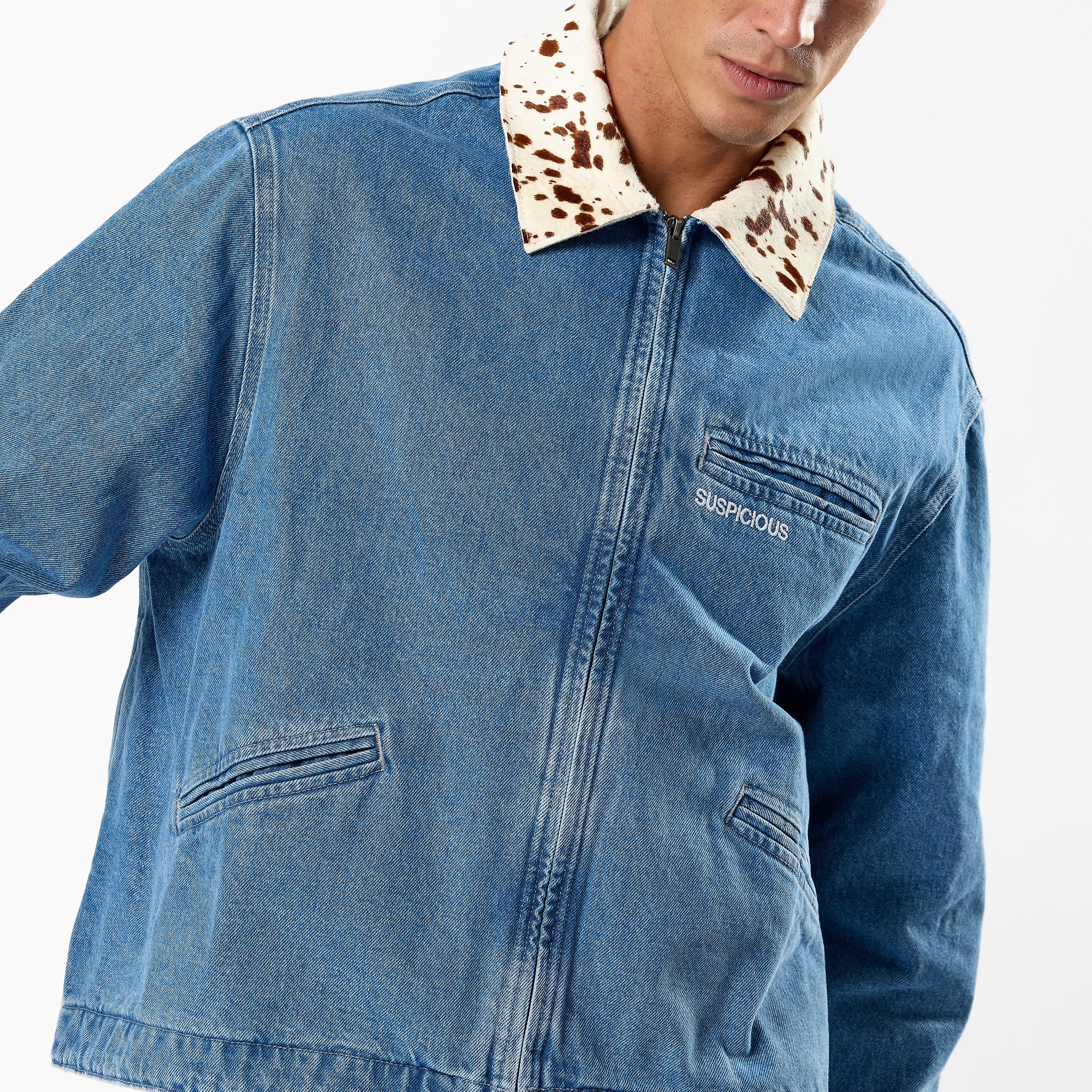 Bella Denim Zip-Up Jacket - Mediterranean Blue - Image 6