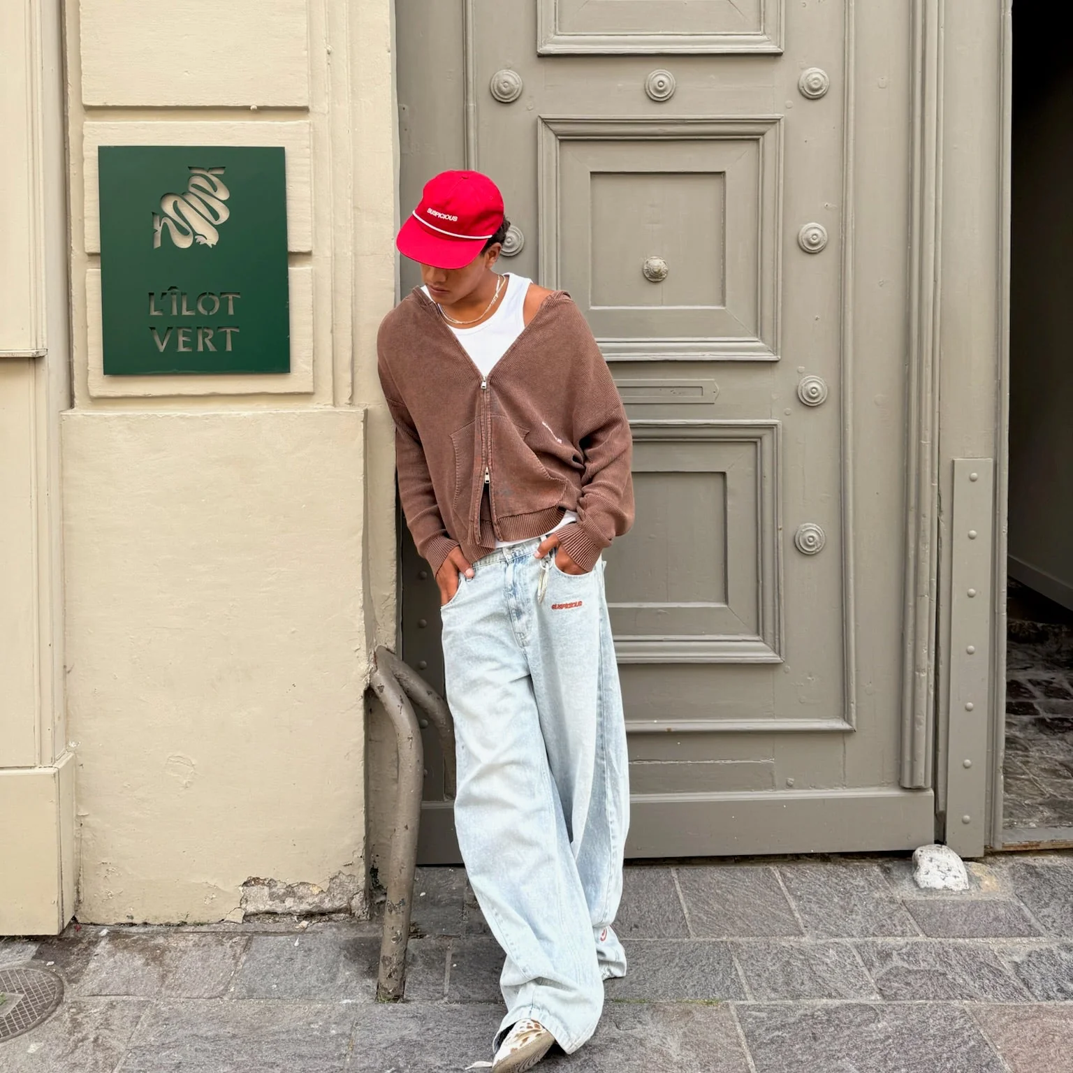 EoS / The Essentials Washed Zipped Knit - Brown - Image 10