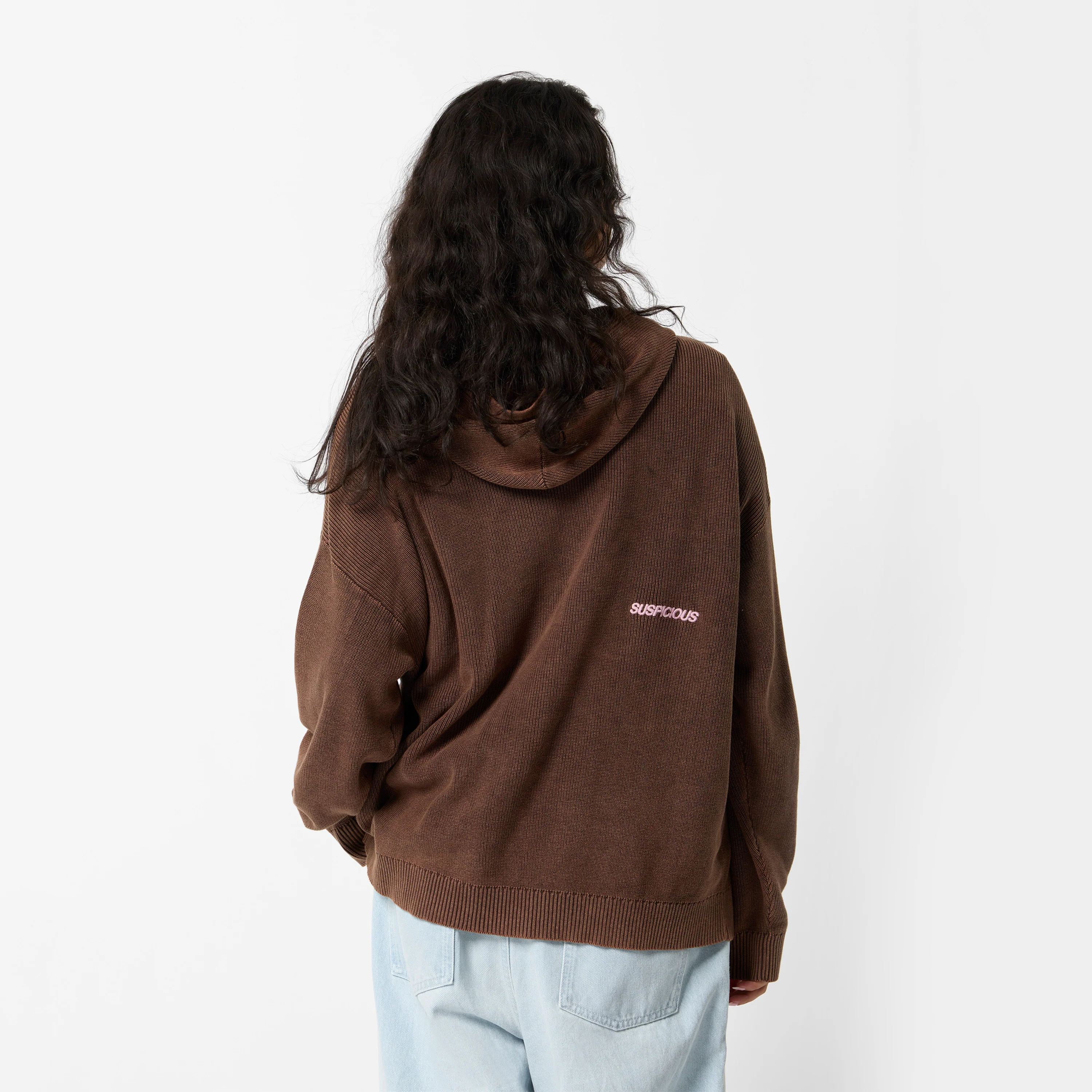 EoS / The Essentials Washed Zipped Knit - Brown - Image 4