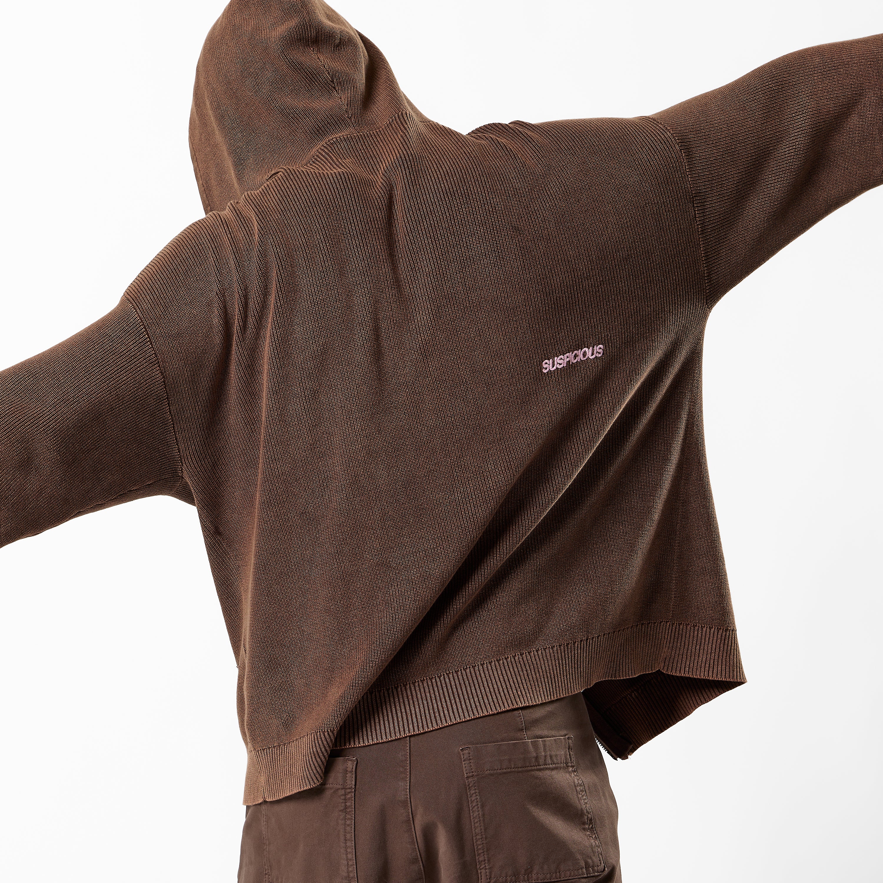EoS / The Essentials Washed Zipped Knit - Brown - Image 6