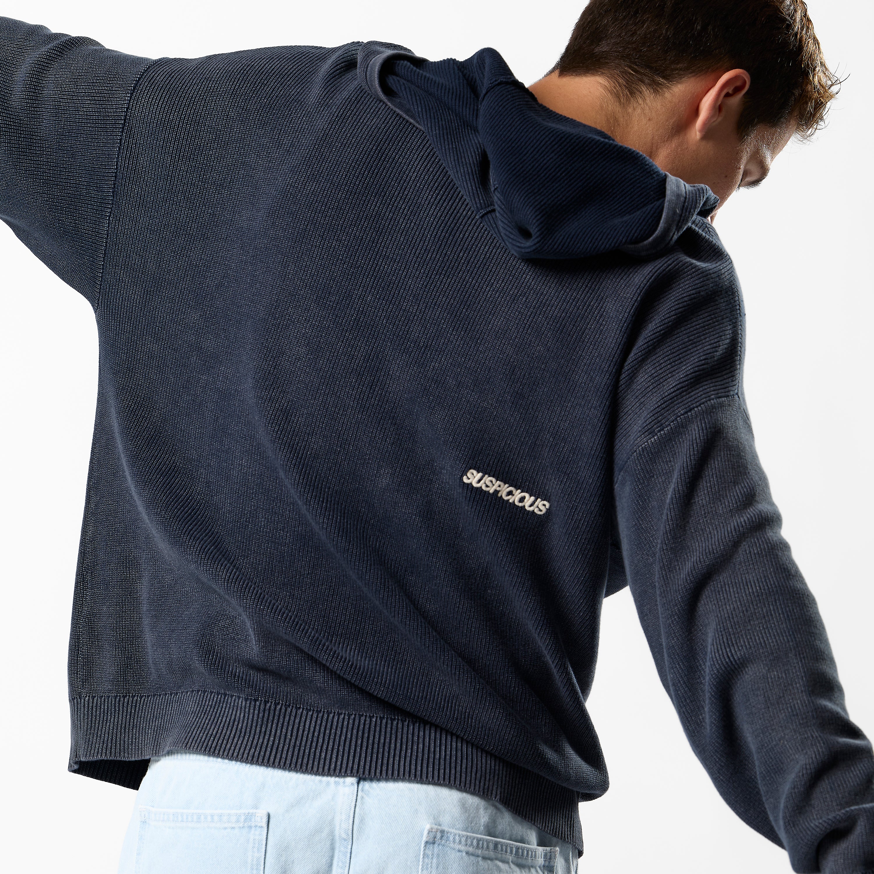 EoS / The Essentials Washed Zipped Knit - Nightfall - Image 4