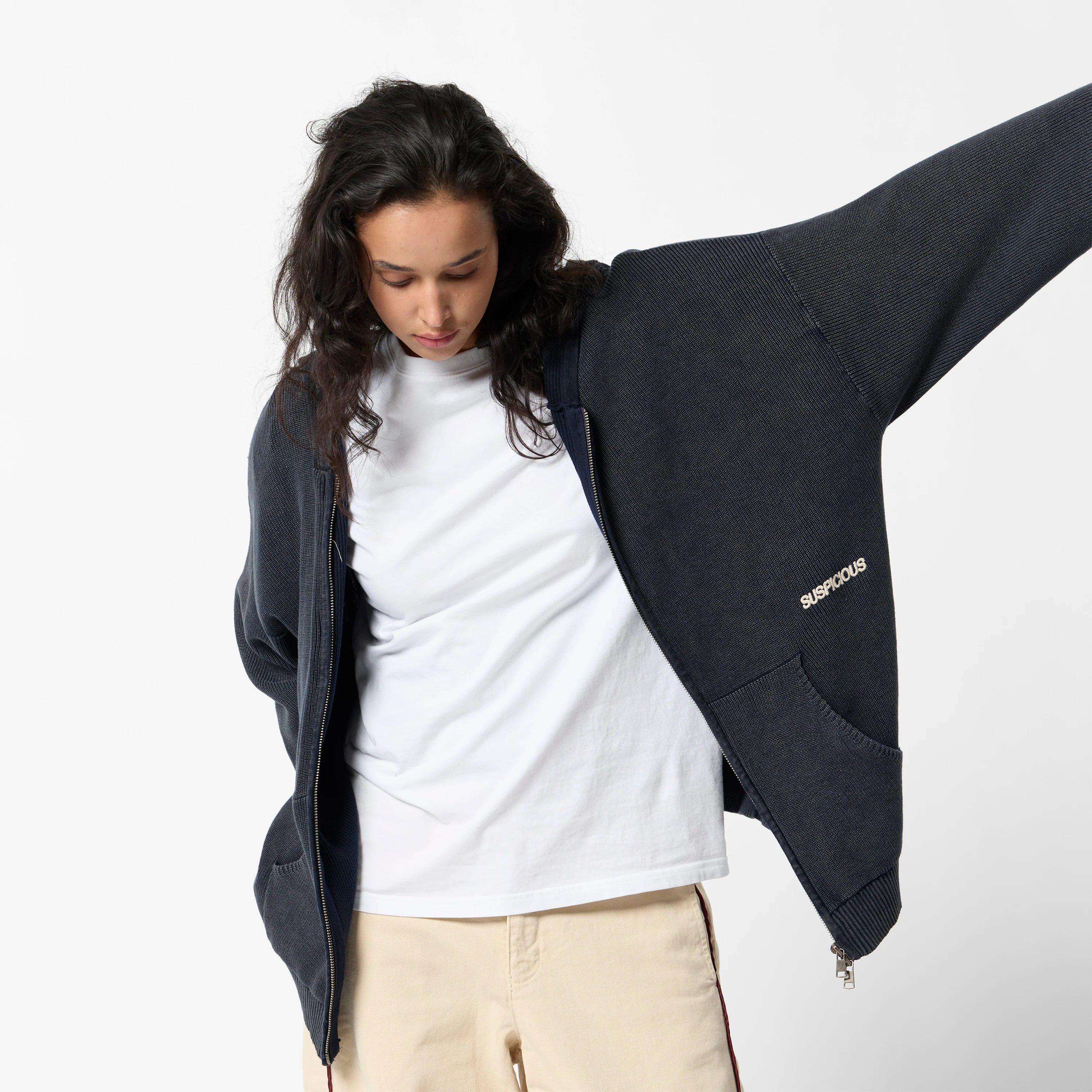 EoS / The Essentials Washed Zipped Knit - Nightfall - Image 6