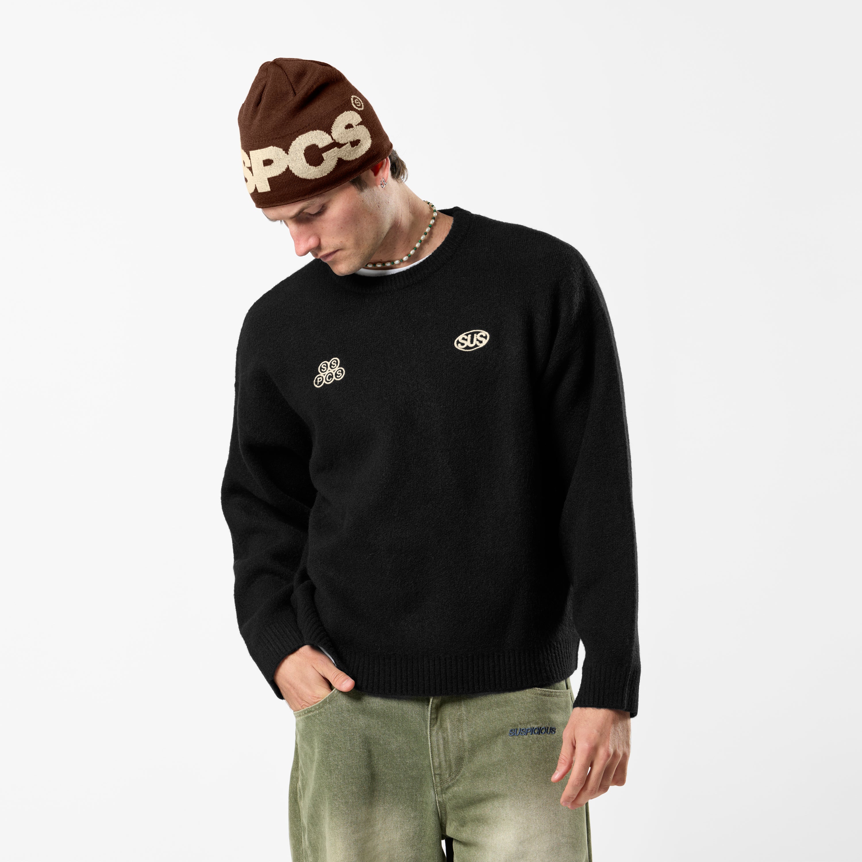 Fall / Backmark Knitted Sweat - Black - Image 5
