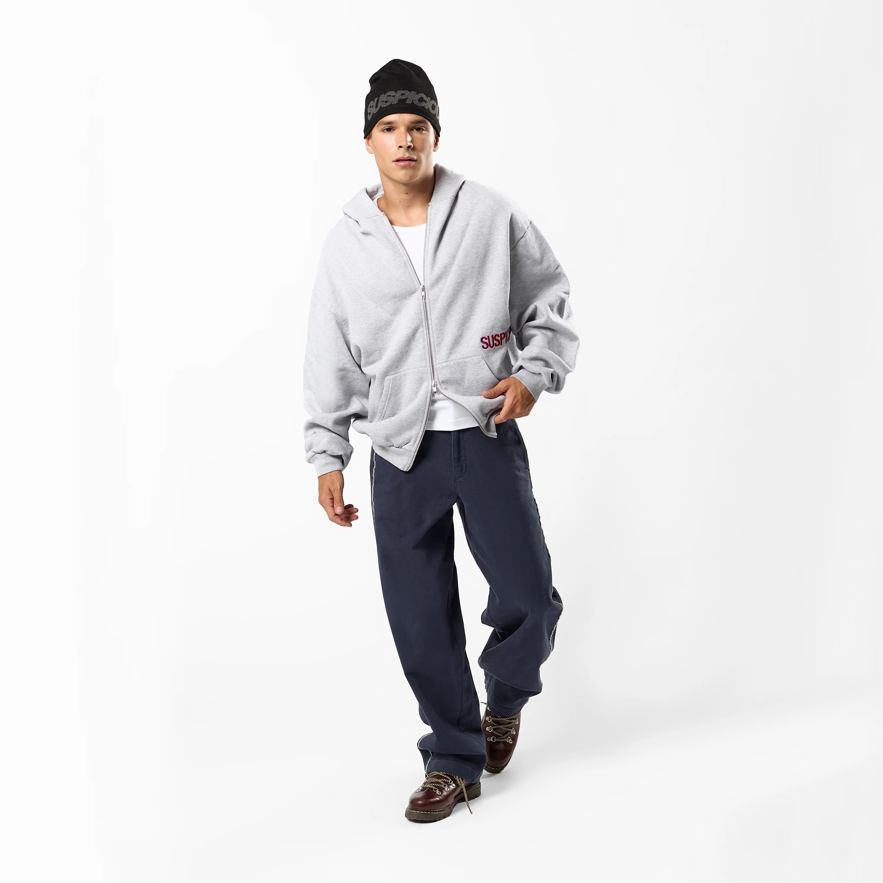 Fall / Core Zip-Up Hoodie - Neutral Heather - Image 4