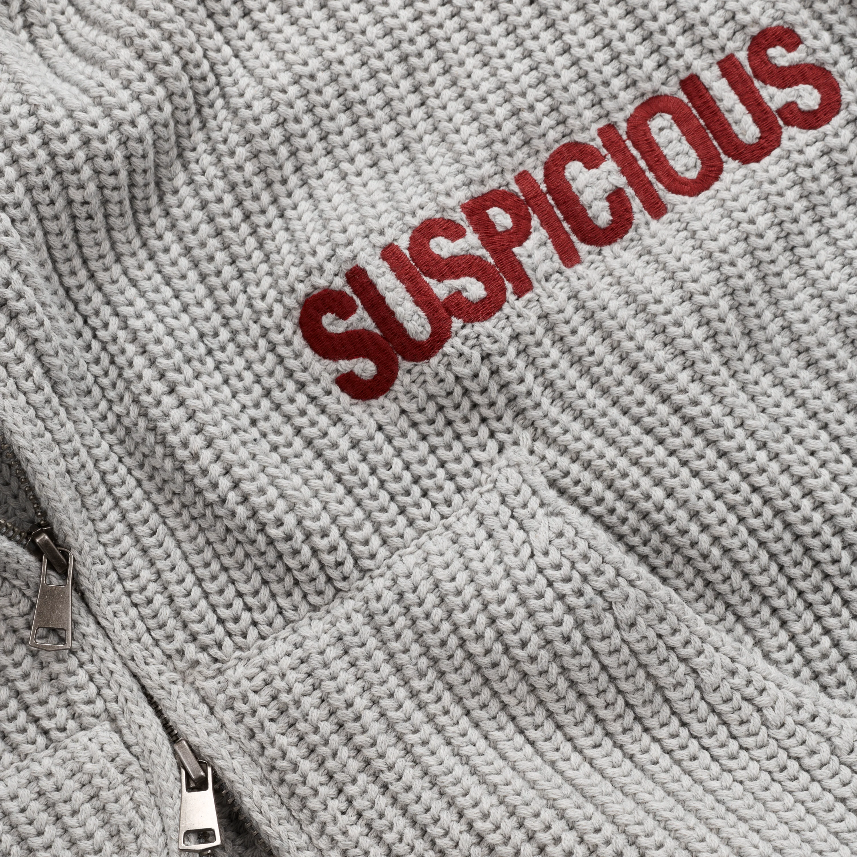 Fall / Core Zip-Up Knitted Hoodie - Neutral Heather - Image 5