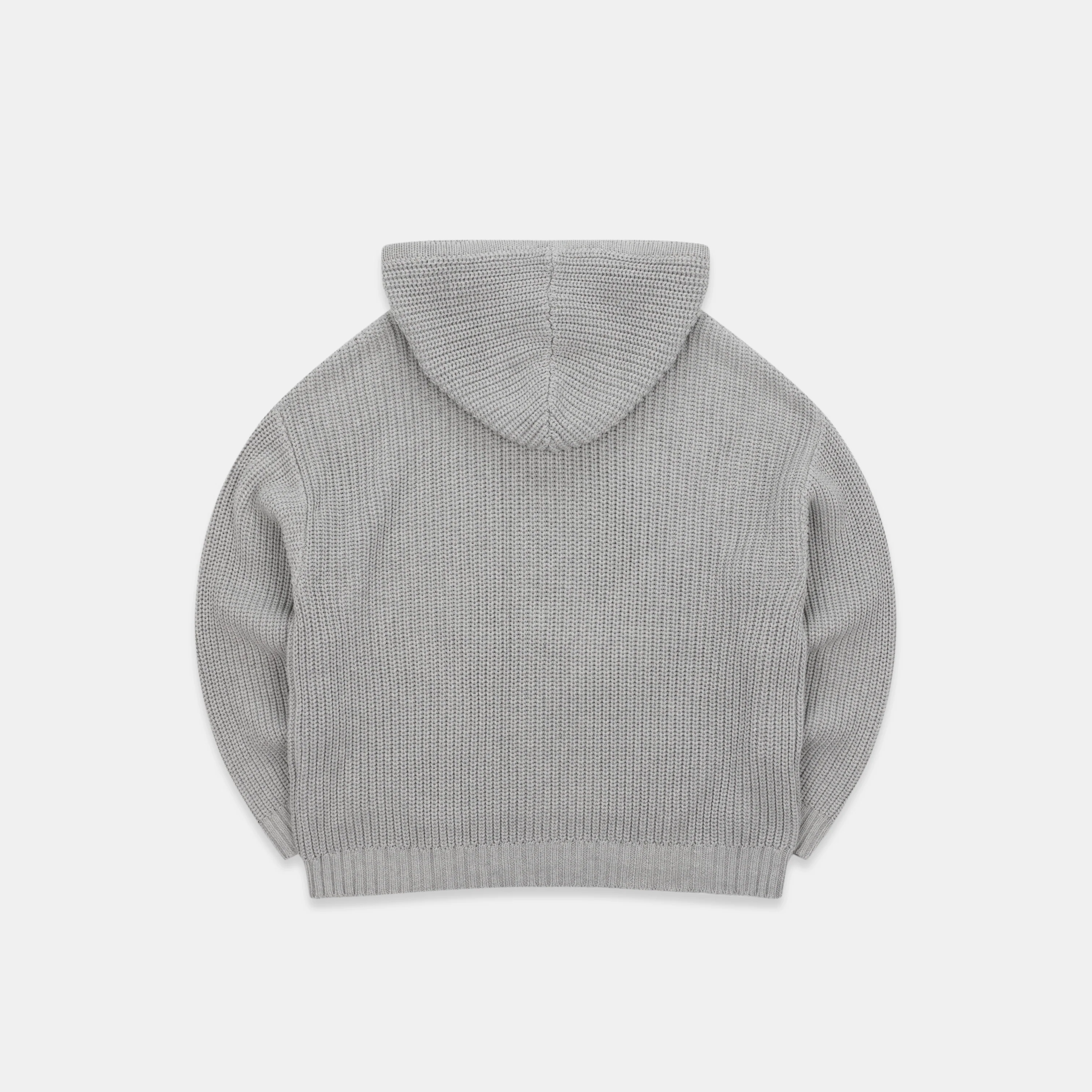 Fall / Core Zip-Up Knitted Hoodie - Neutral Heather - Image 9