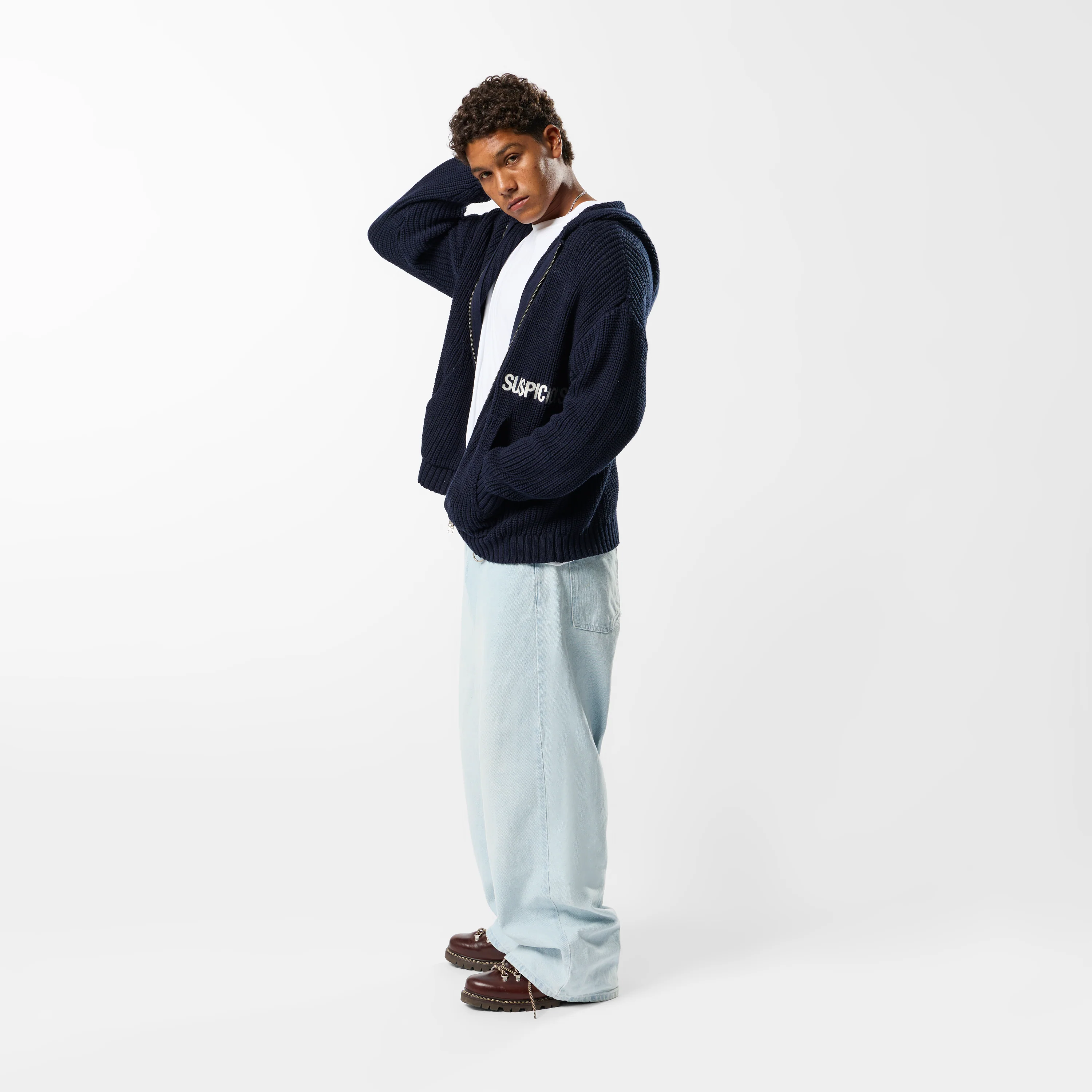 Fall / Core Zip-Up Knitted Hoodie - Nightfall - Image 3