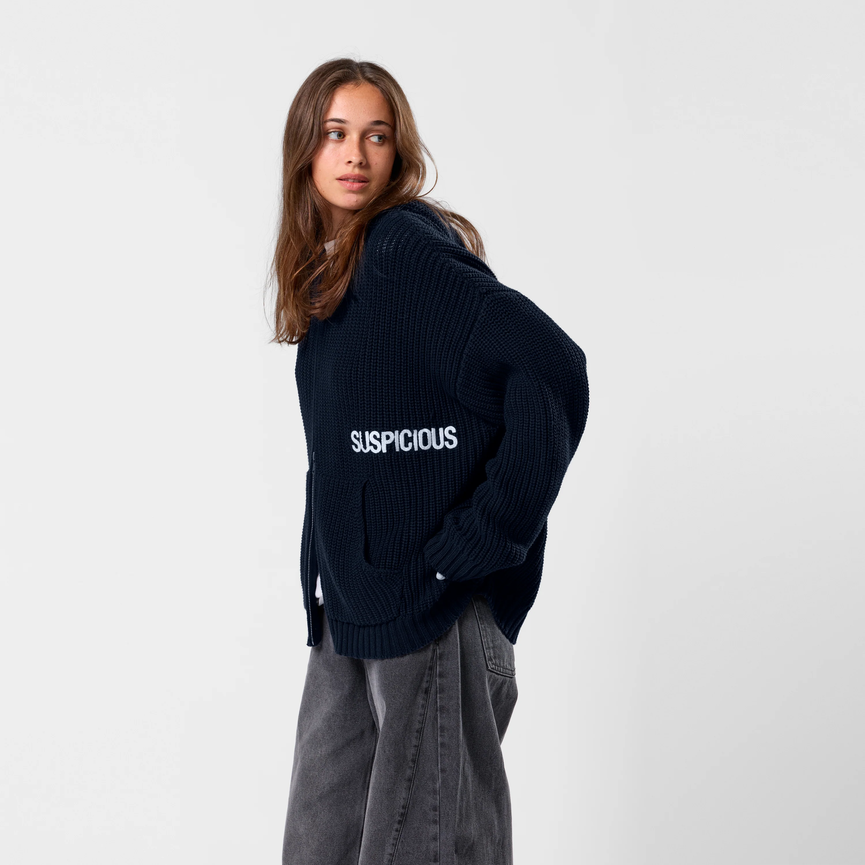 Fall / Core Zip-Up Knitted Hoodie - Nightfall - Image 6