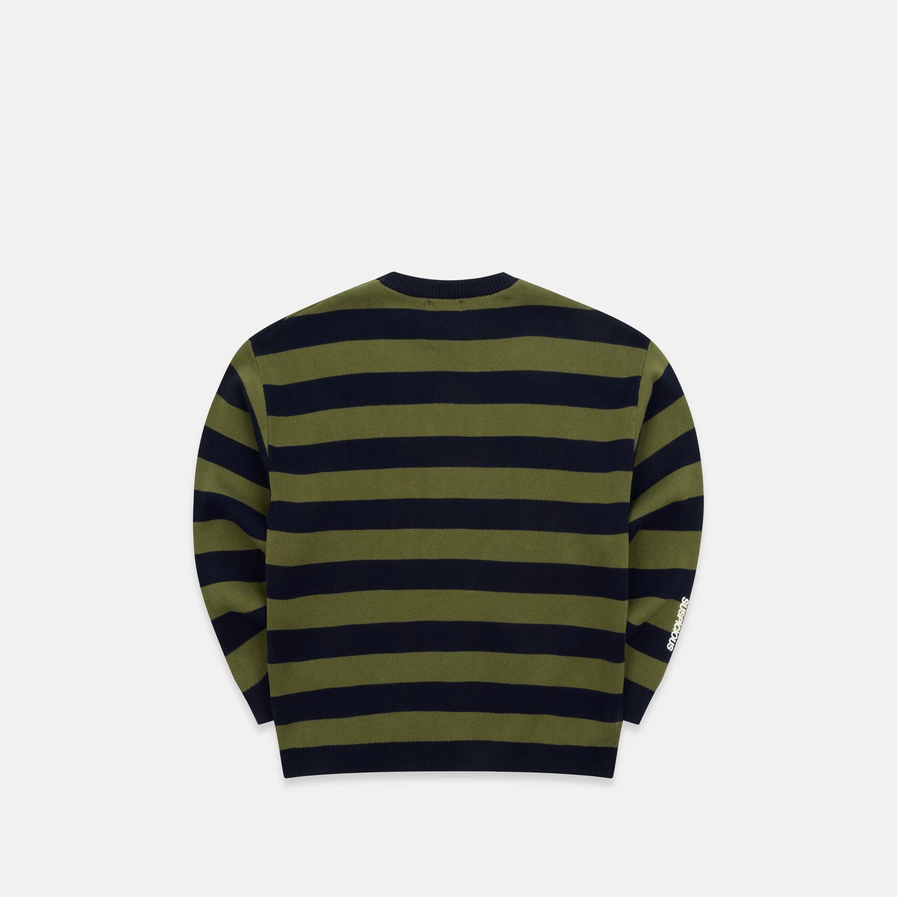 Fall / Striped Cotton Knit - Dark Navy & Olive Green - Image 10