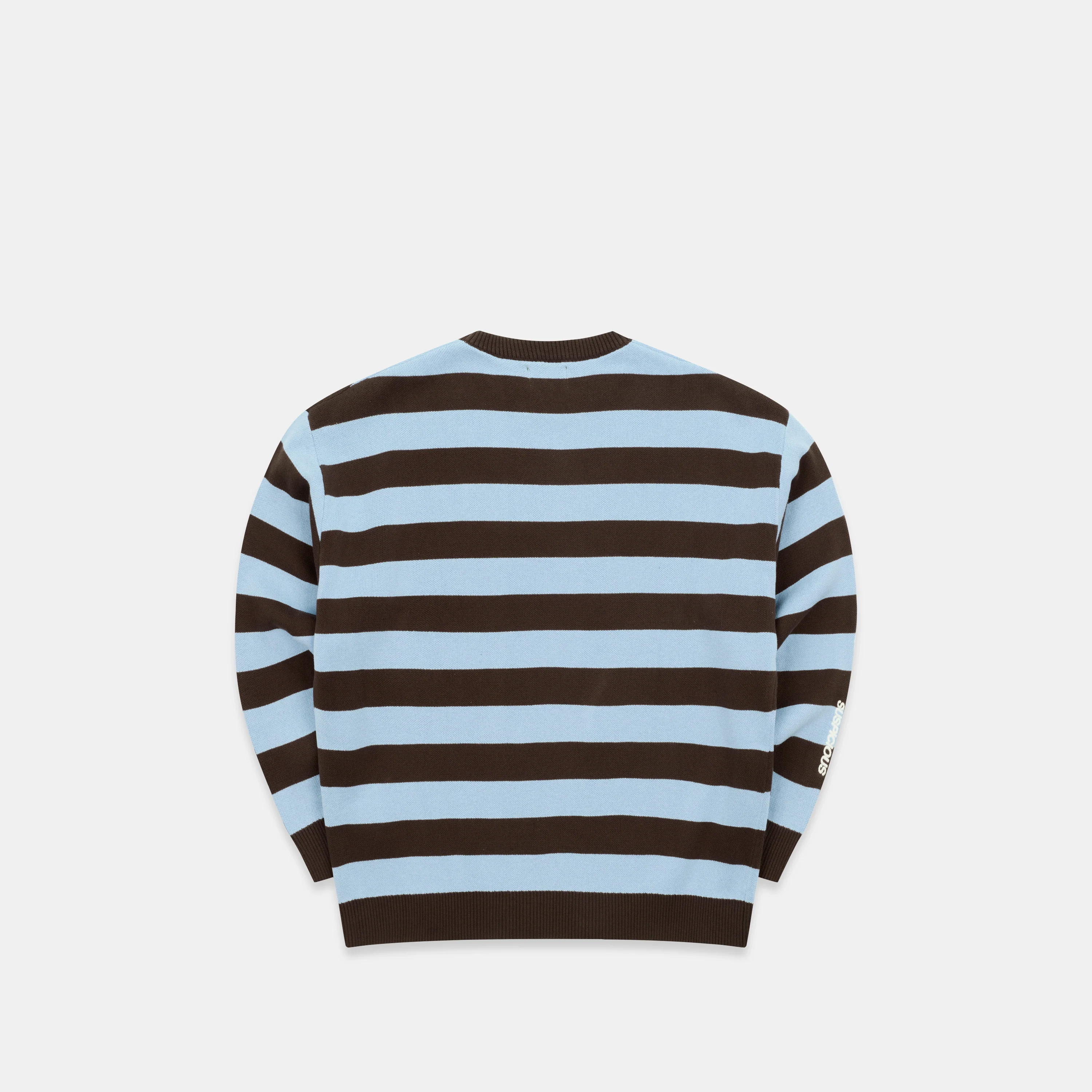 Fall / Striped Cotton Knit - Dusty Blue & Brown - Image 10