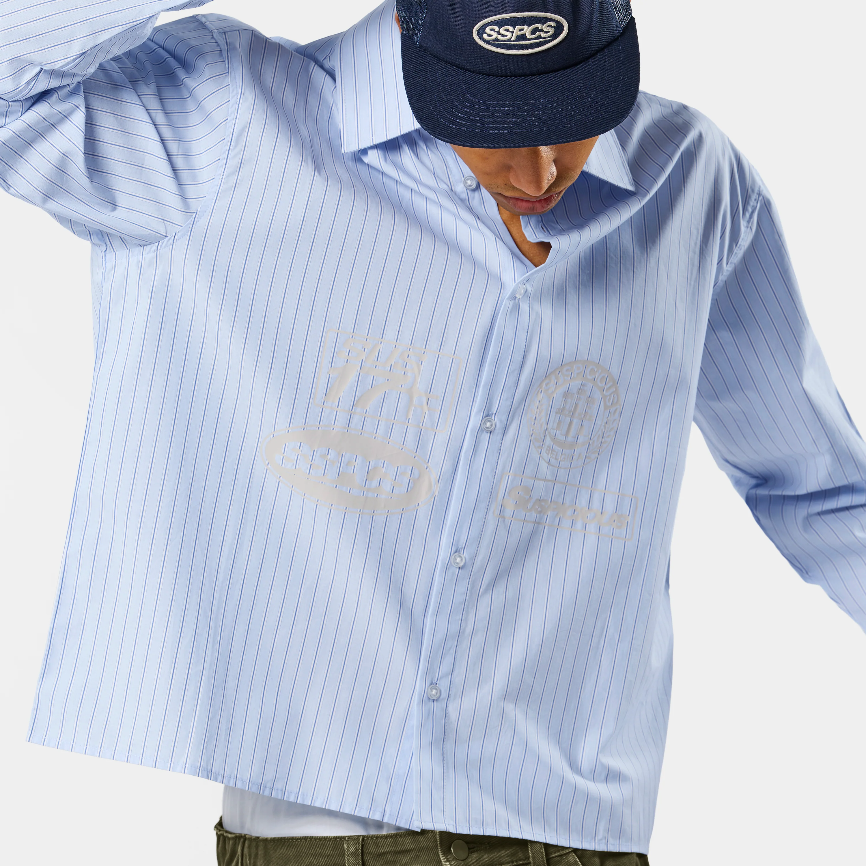 Off Season / Line Up Striped Longsleeve Shirt - Light Blue - Image 6