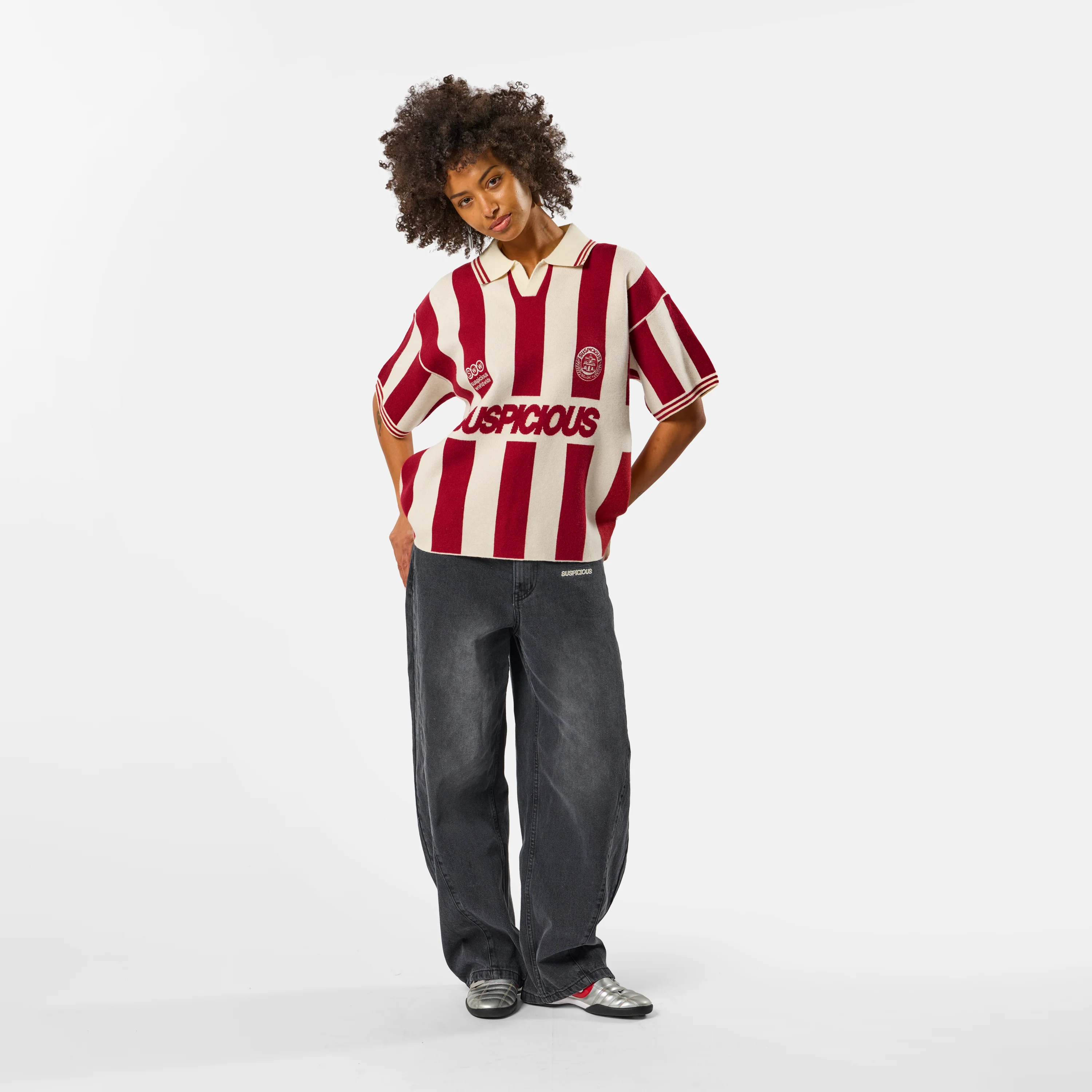 Off Season / Sideline Knitted Football Polo - Red - Image 3
