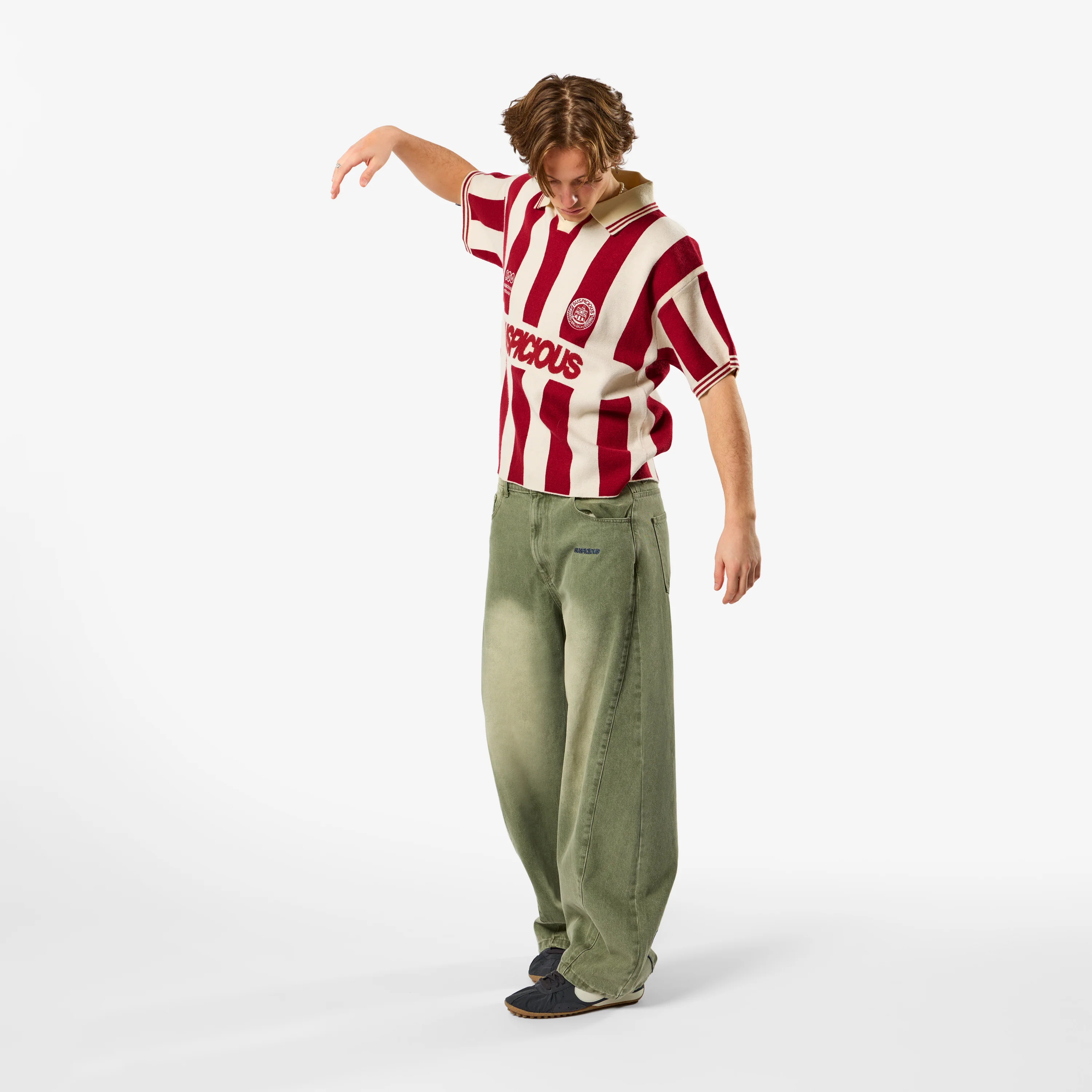 Off Season / Sideline Knitted Football Polo - Red - Image 7