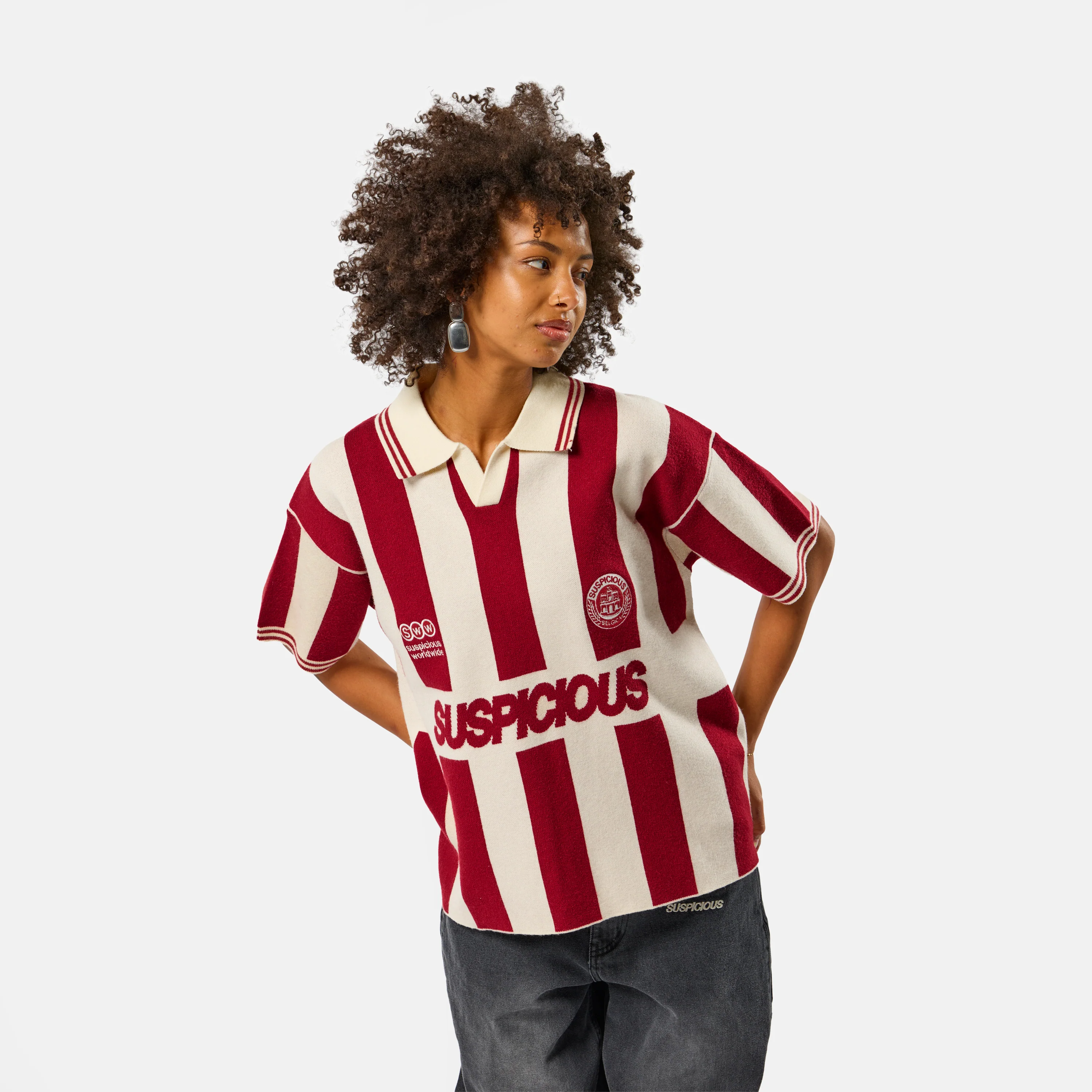 Off Season / Sideline Knitted Football Polo - Red - Image 8