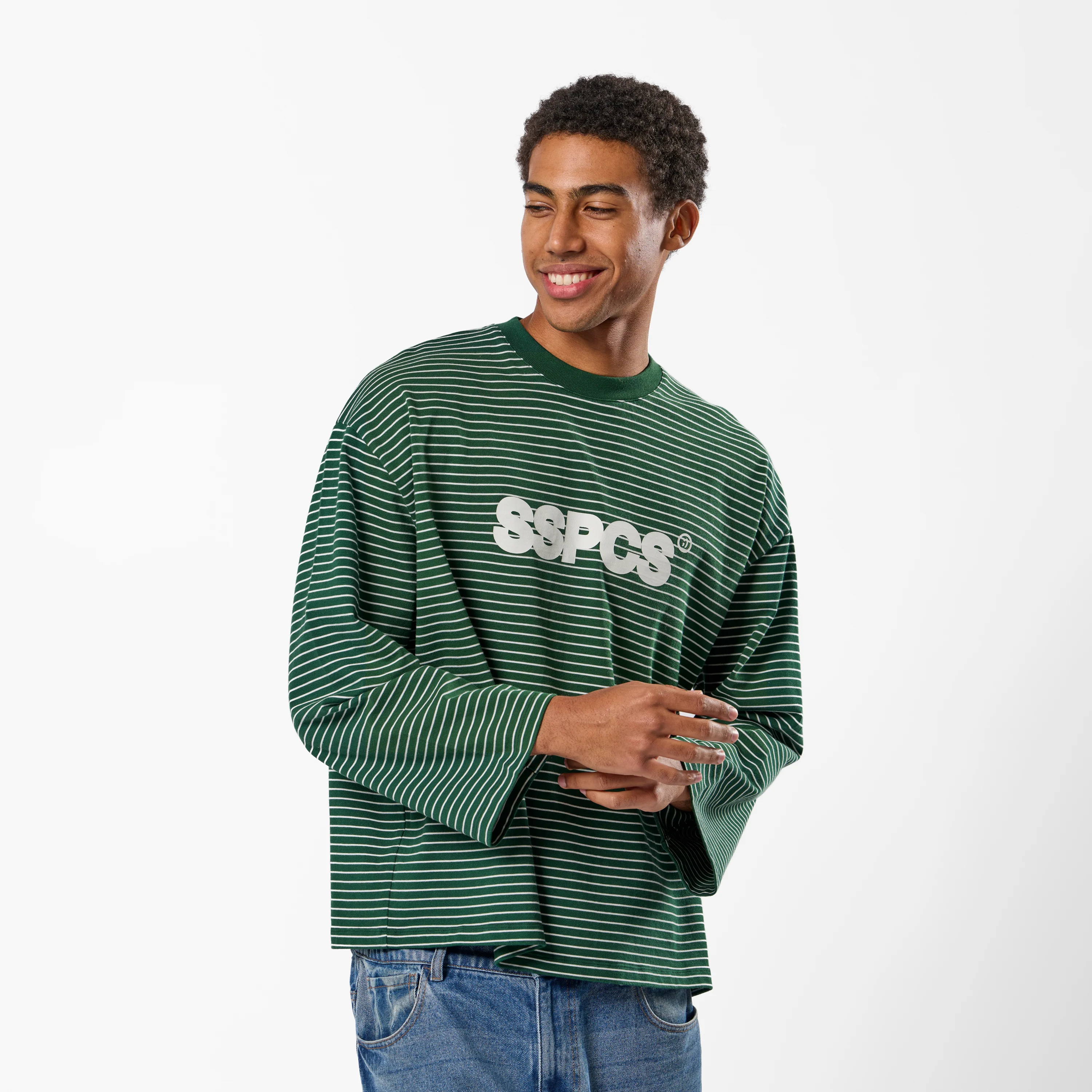 PL / The SSPCS Striped Longsleeve - Dark Forest Green - Image 8