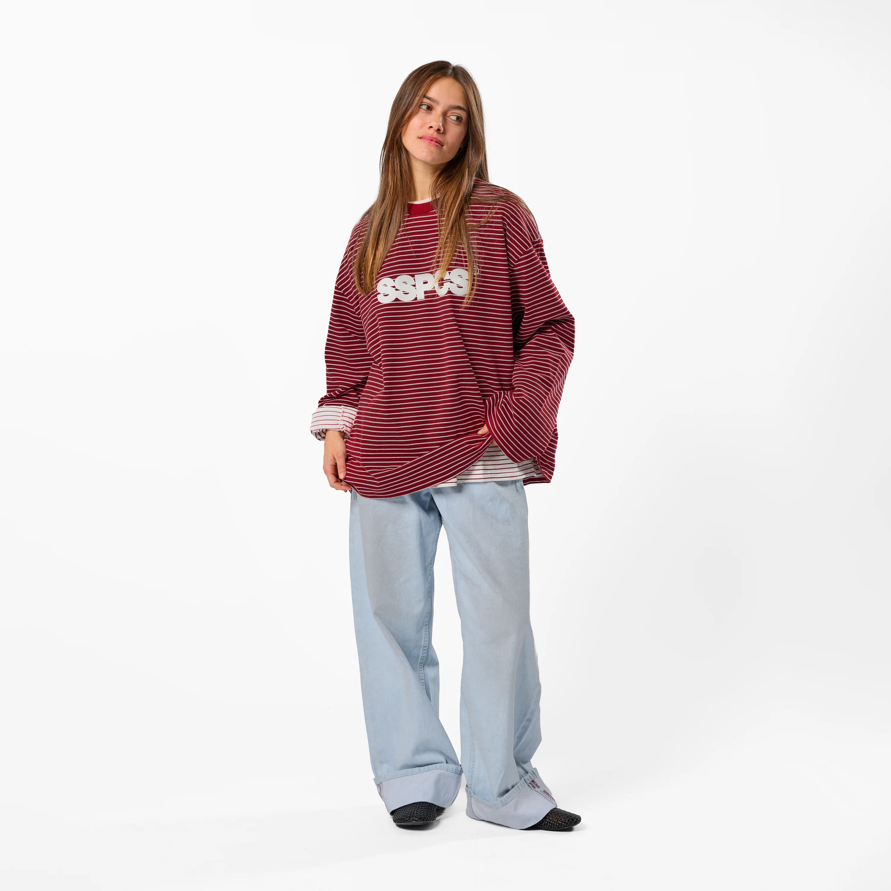 PL / The SSPCS Striped Longsleeve - Dark Red - Image 3