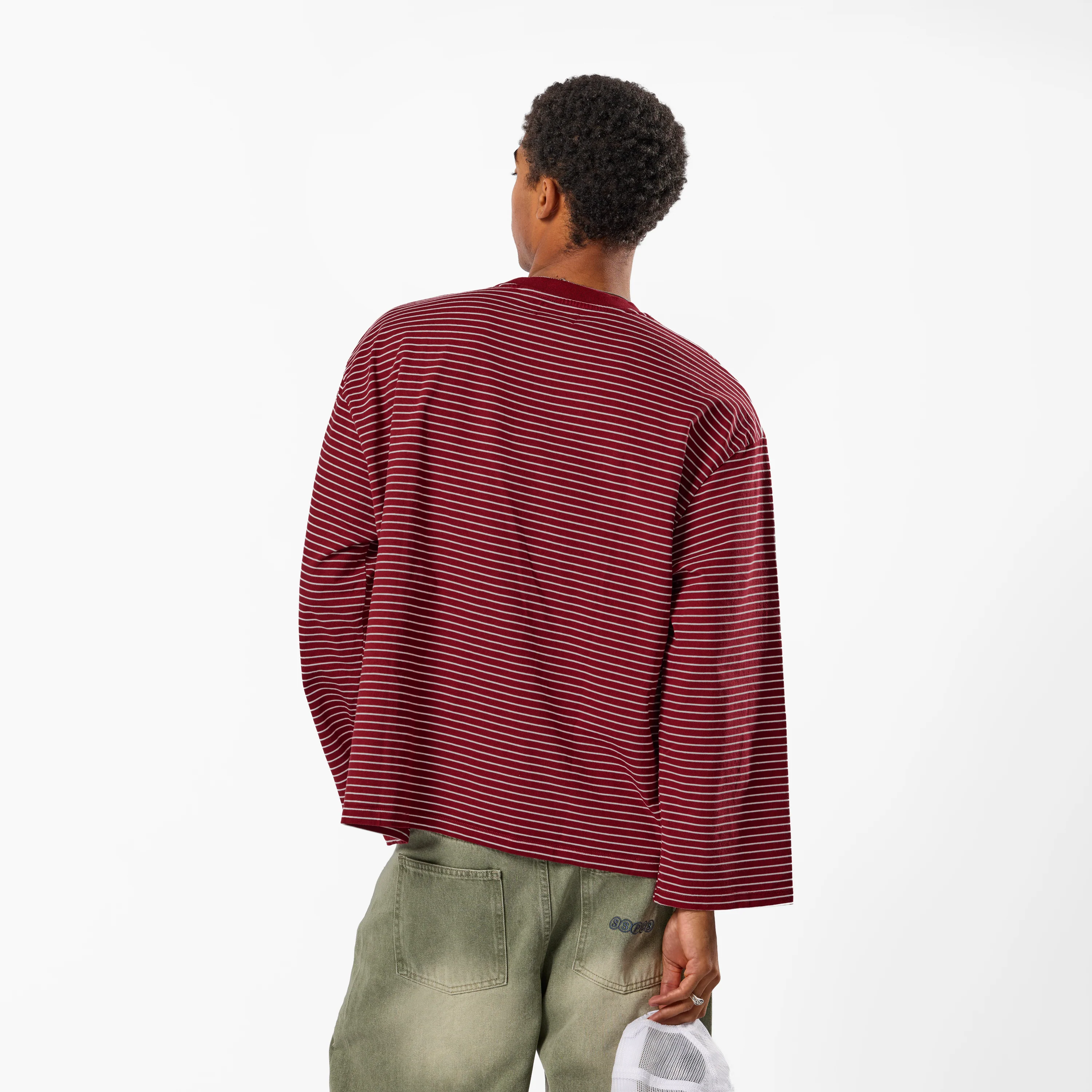 PL / The SSPCS Striped Longsleeve - Dark Red - Image 4