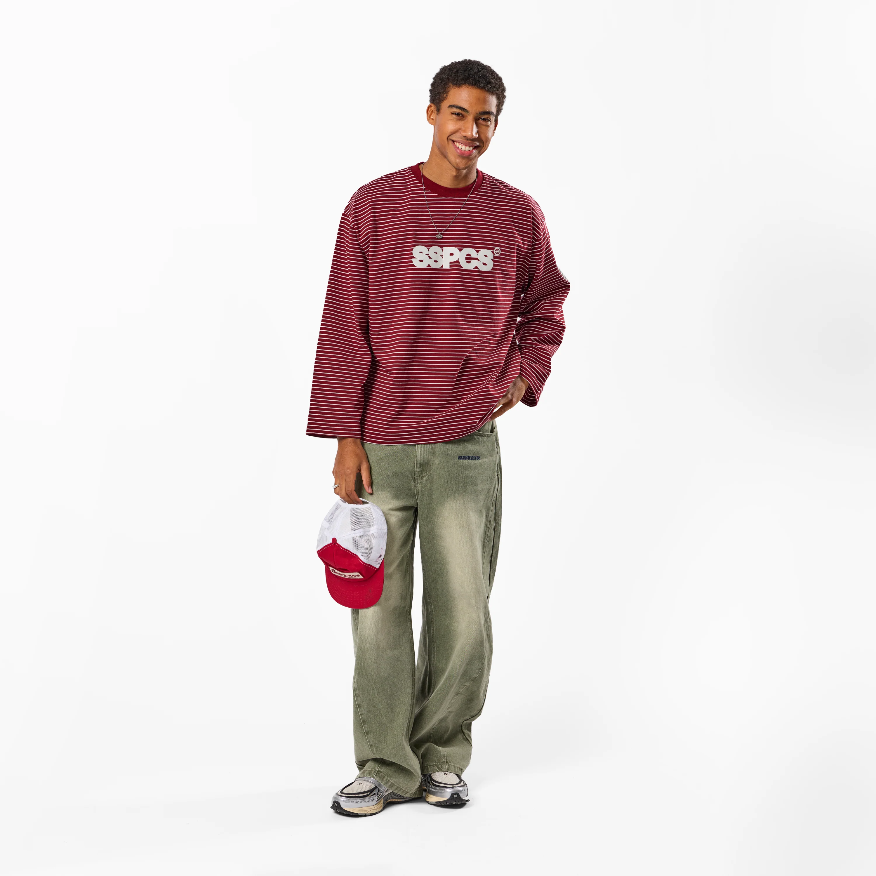 PL / The SSPCS Striped Longsleeve - Dark Red - Image 7