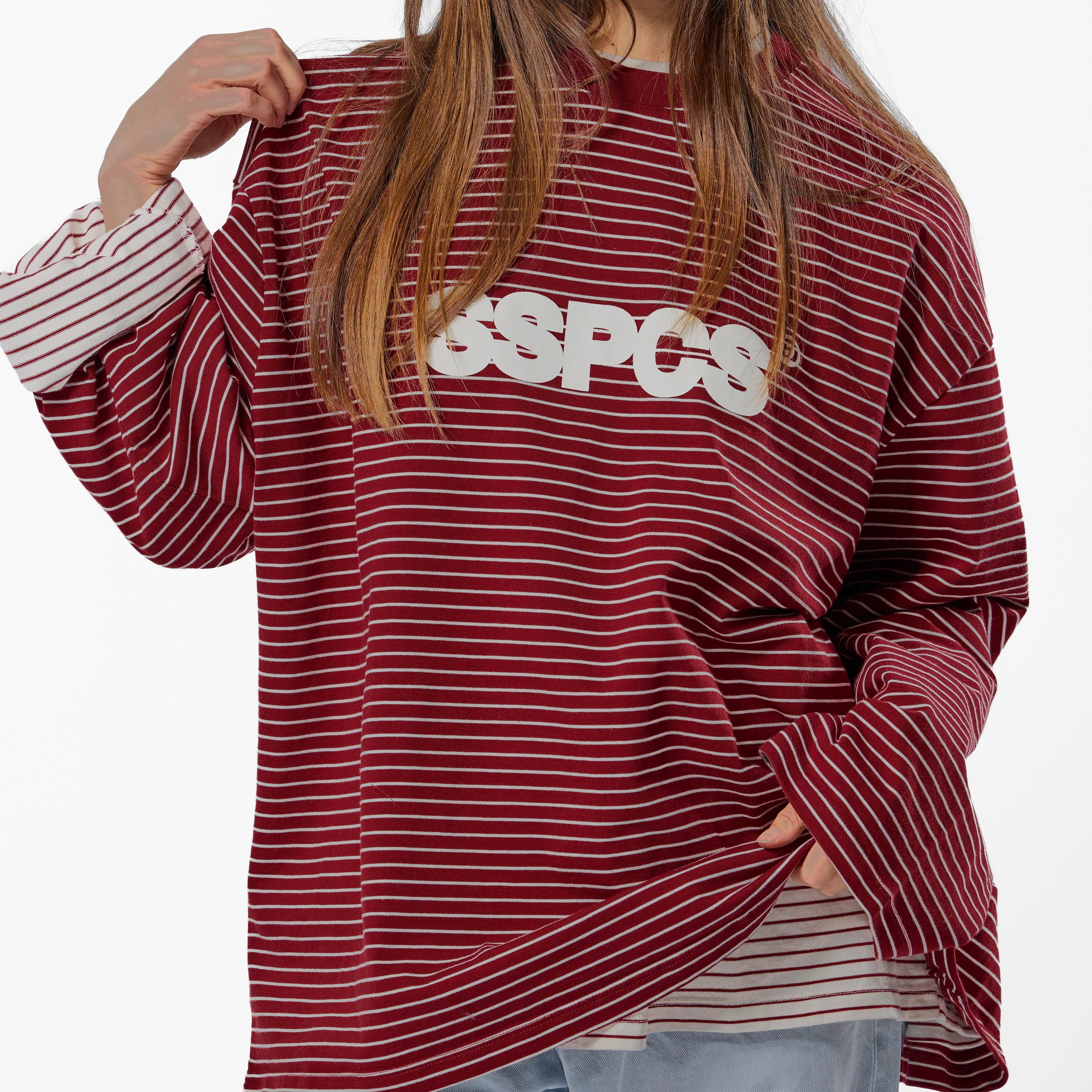 PL / The SSPCS Striped Longsleeve - Dark Red - Image 8