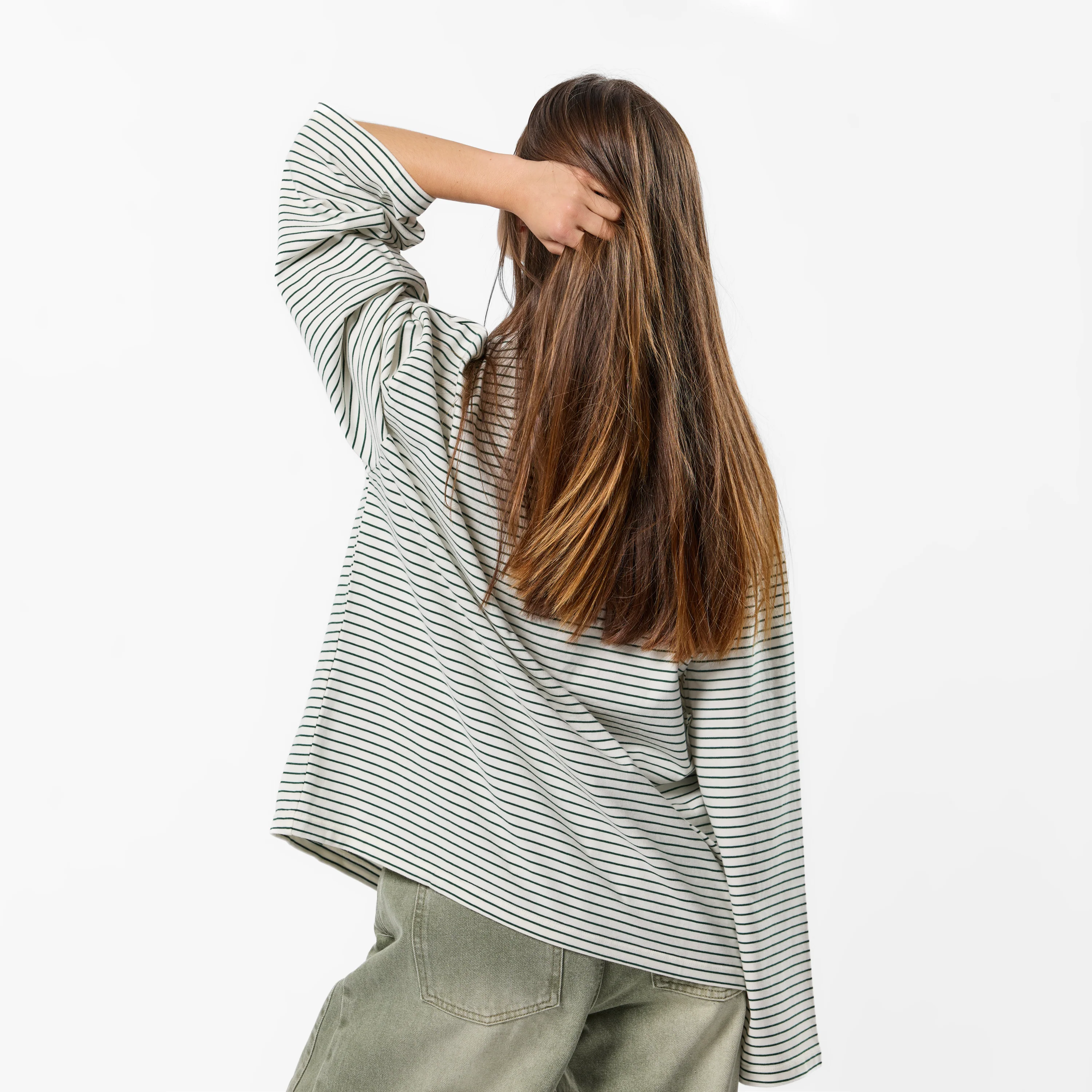 PL / The SSPCS Striped Longsleeve - Forest Green & White - Image 4