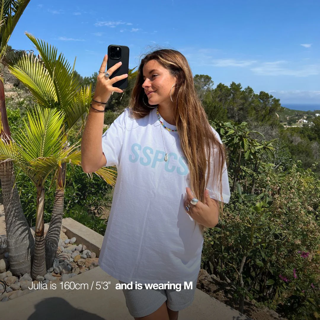 (SS24) The Smiley Tee - White // Coral Blue - Image 6