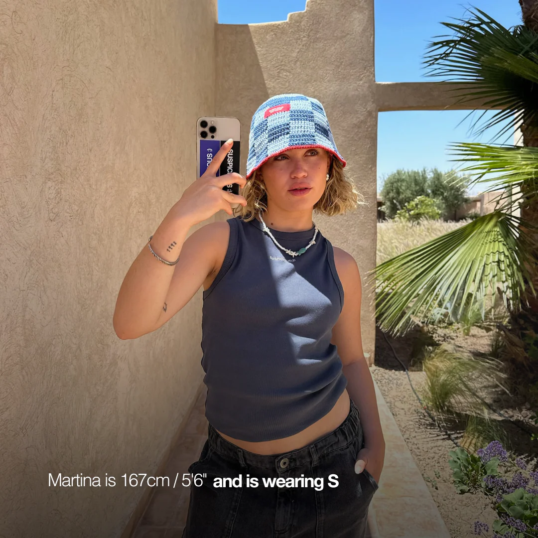 (SS24) The Suspicious Smiley Tank Top - Coastal Blue - Image 6