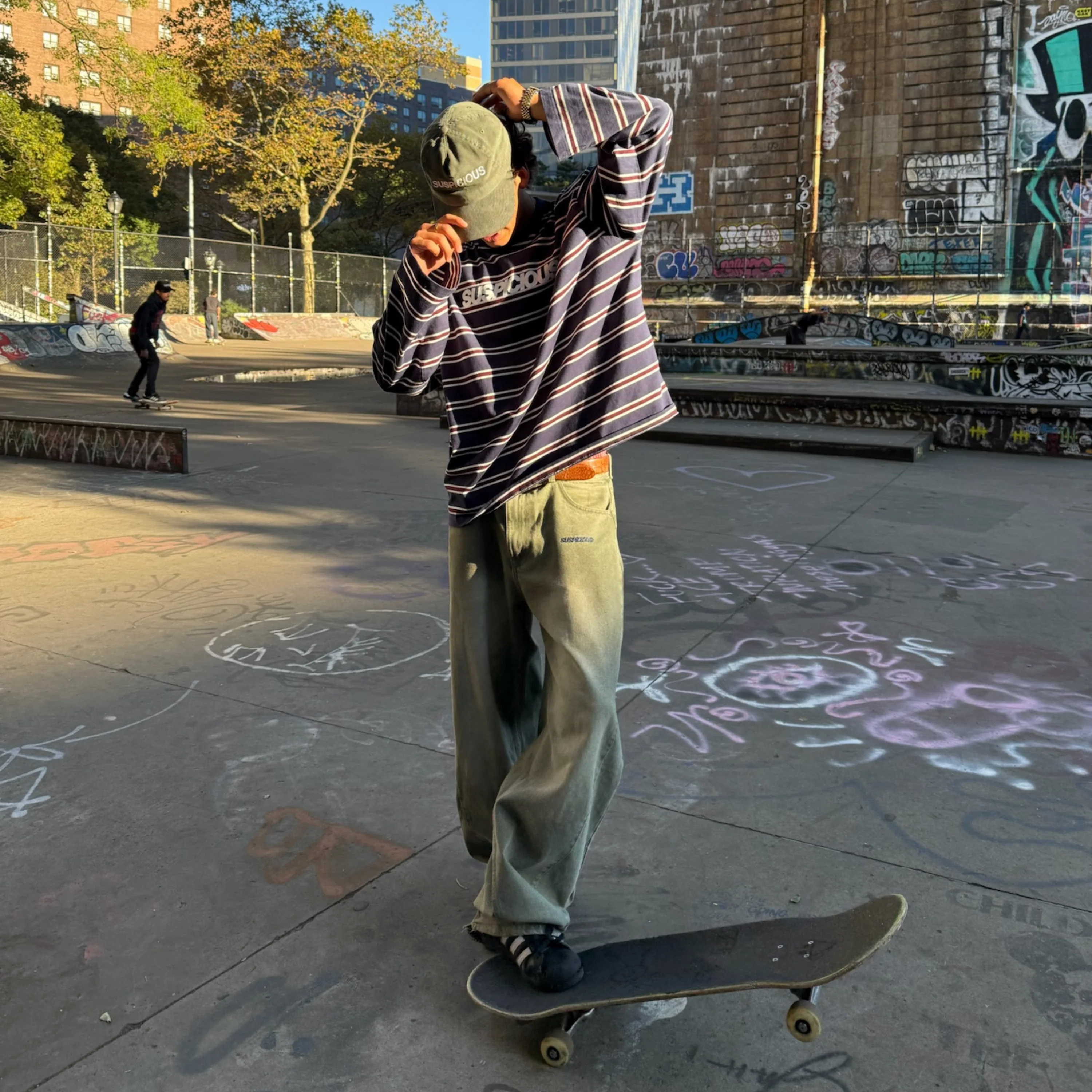Winter1 / Striped Longsleeve - Navy & Red - Image 11