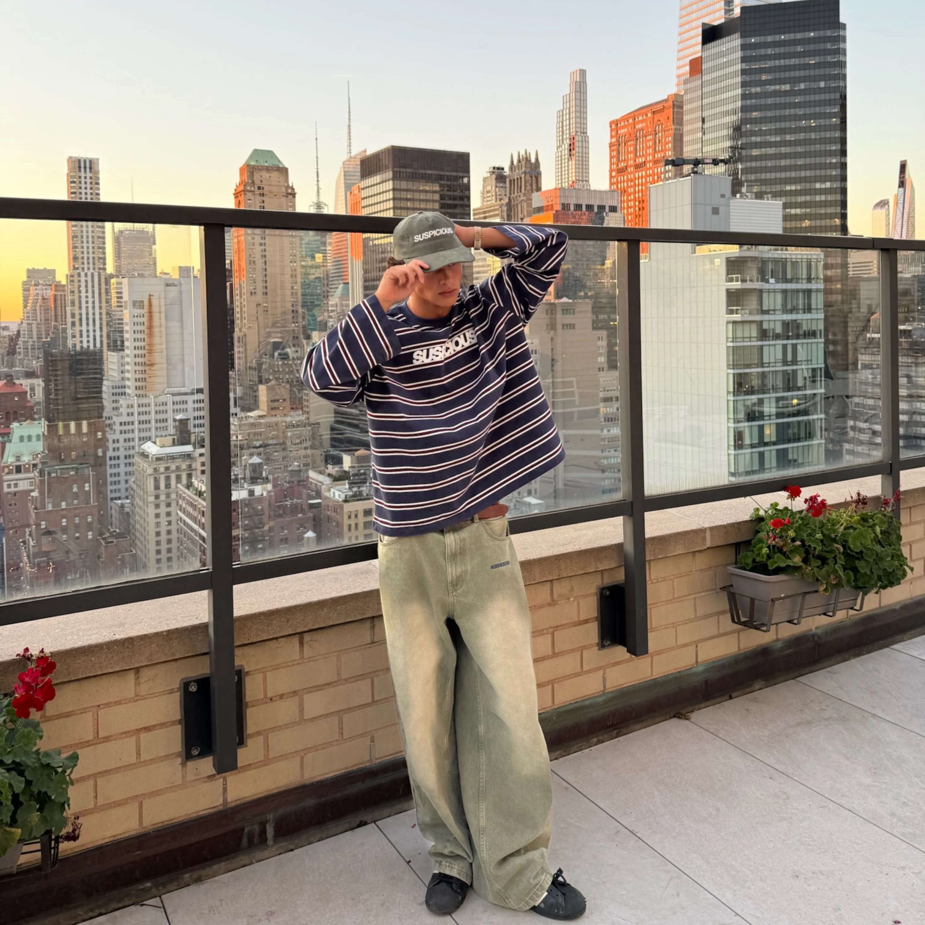 Winter1 / Striped Longsleeve - Navy & Red - Image 12