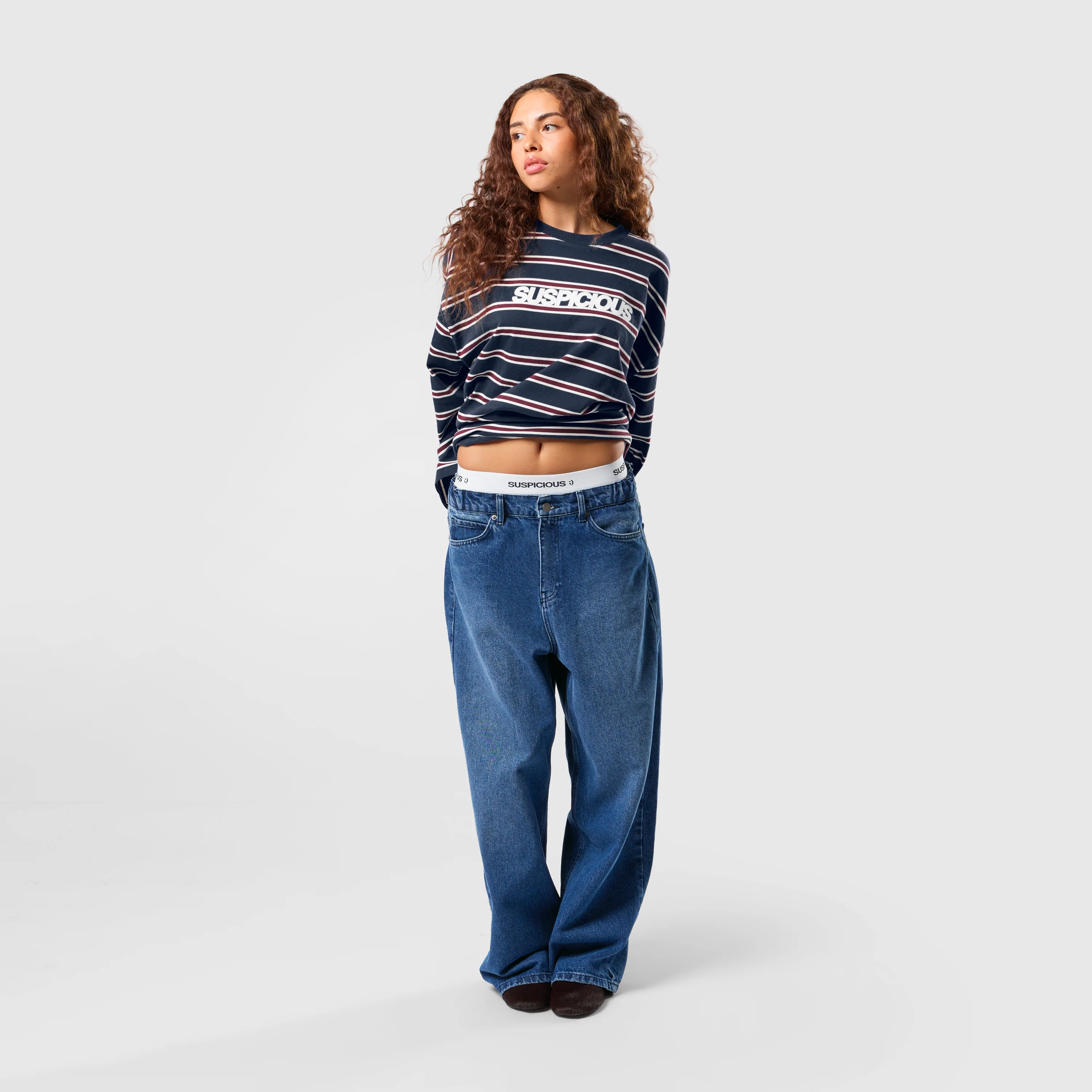 Winter1 / Striped Longsleeve - Navy & Red - Image 8